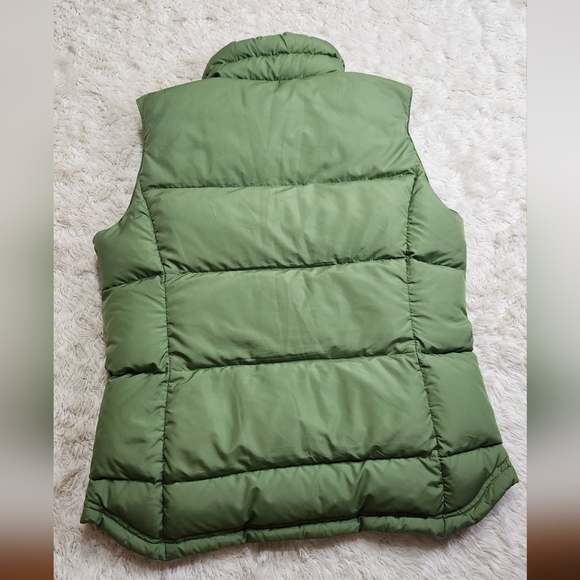 J.Crew Y2K Quilted Down Puffer Vest with Front Flap Pockets Sz Small Olive Green - Picture 5 of 9
